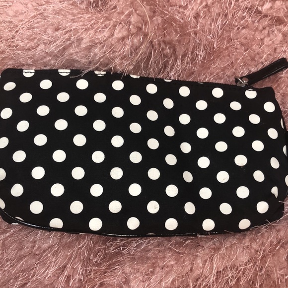 Black with white polka dots wrist purse - Picture 6 of 7